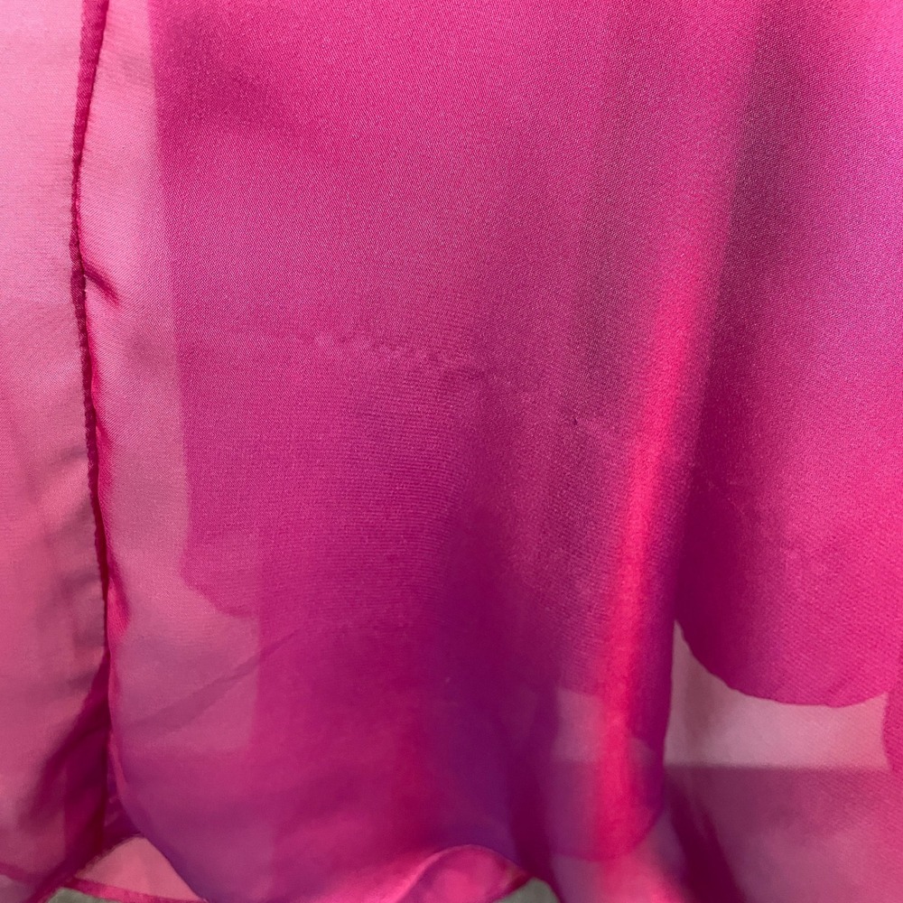 Mac Duggal One Shoulder Dress Bow Pleated Chiffon Gown Raspberry Pink NWT 14 - Picture 10 of 12